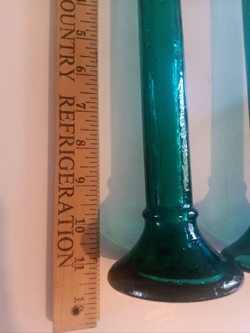 VTG Recycled Glass Emerald Green Candlesticks Made In Spain - Set Of 4 - Picture 3 of 4